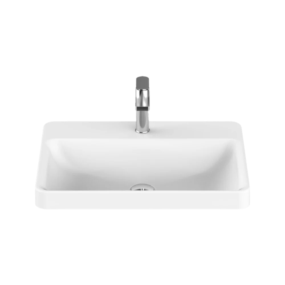 Courage Semi Inset Basin Matte White 