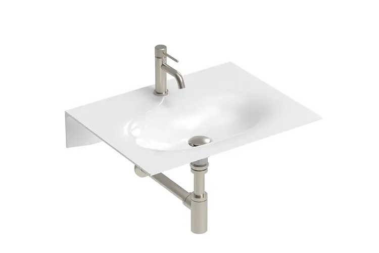 Veil Wall Basin 600 Gloss White 1TH 