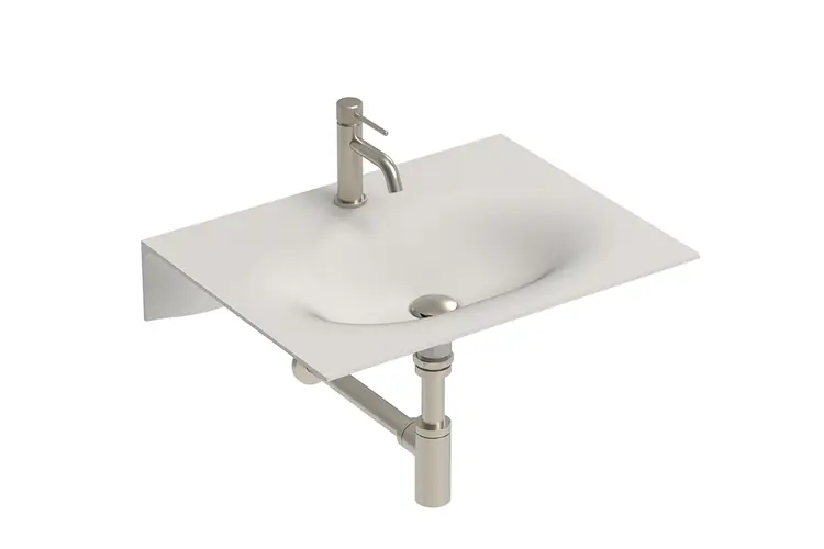 Veil Wall Basin 600 Matte Pearl 0TH 