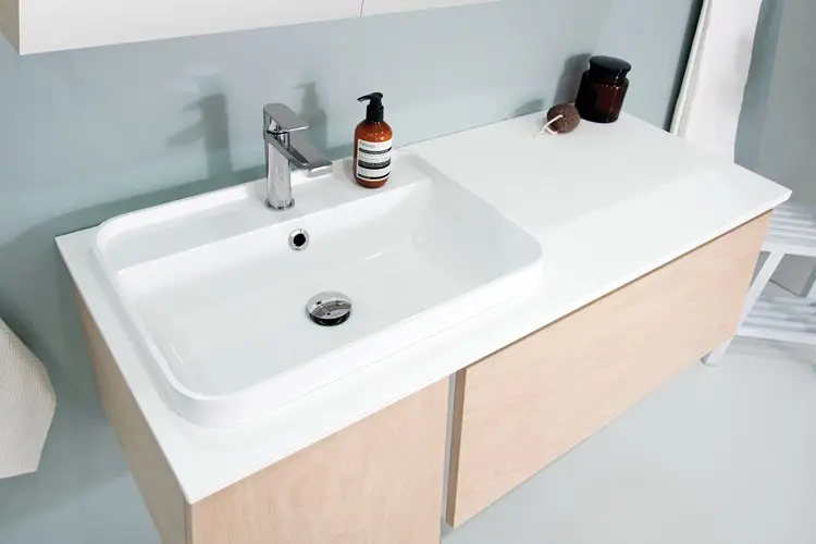 Miya Semi Inset 750 Basin Matte White 