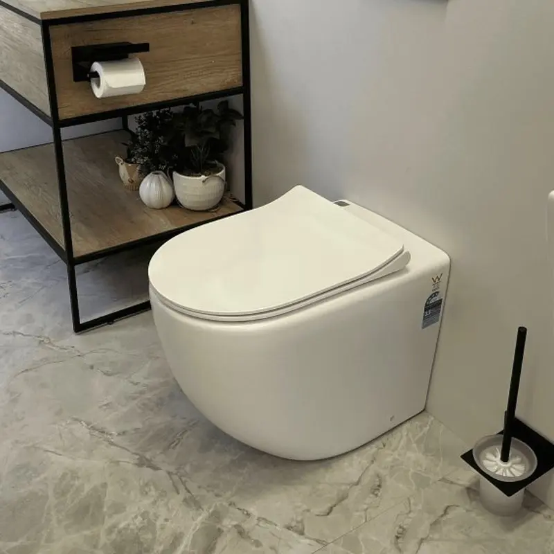 NORTON99 570*360*410mm Gloss White Quiet Flushing Wall Faced Floor Pan 