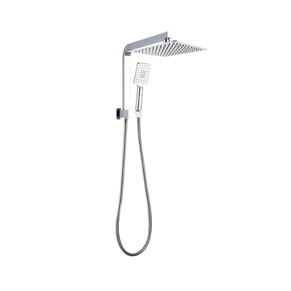 10" inch Chrome Stainless Steel Square Shower Set with Handheld Spray Head