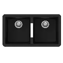 824x481x241mm Black Granite Double Bowl Kitchen Sink