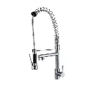 Spring Chrome Commercial Double Spout Kitchen Sink Mixer Tap