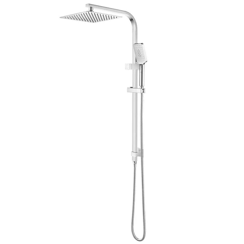 10" Chrome Square Shower Station Top Water Inlet