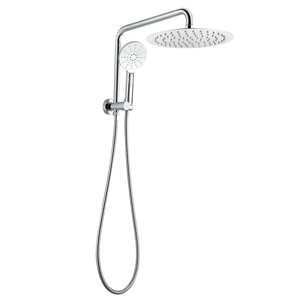 10" Round Chrome Shower Set with 3 Function Handheld Spray Head