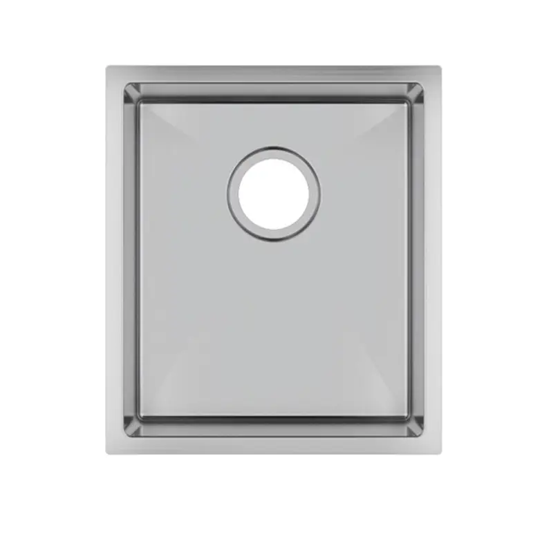 390x450x215mm Chrome Stainless Steel Single Bowl Kitchen Sink 