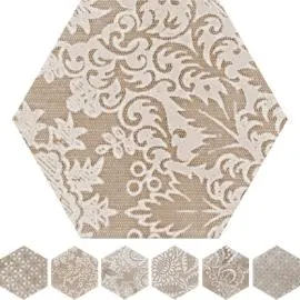 CAPUCIINO OPPORTUNITY BEIGE HEXAGON D FLOOR TILES 600x520mm