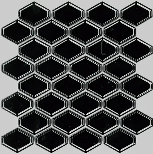 TENEGA TREND GLOSS BLACK MOSAIC TILE 47X60mm