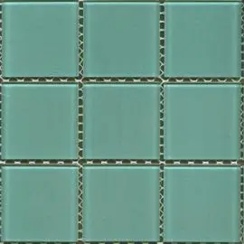 TENAGA SPRING TEAL BLUE GLASS MOSAIC TILES 48X48mm