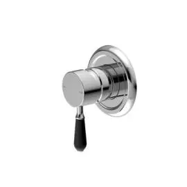 YORK SHOWER MIXER WITH BLACK PORCELAIN LEVER CHROME 