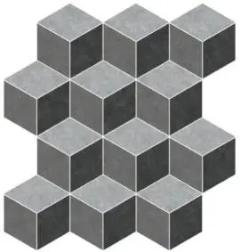 CORDOBA HEXAGON & CUBE RECTIFIED GLAZED PORCELAIN GREY MOSAICS FLOOR TILES