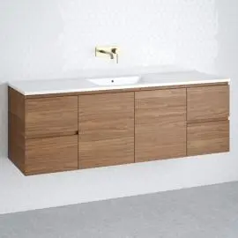 Neva Wall Hung 1500mm - Crystal Ceramic Top, Single, Stone Top Not Apply