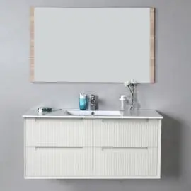 Flauto Wall Hung 900mm - Crystal Ceramic Top, Stone Top Not Apply