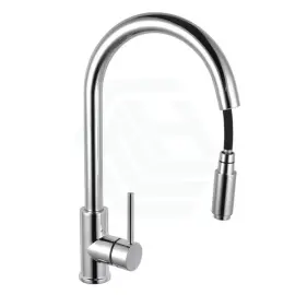 Round Chrome Pull Out Kitchen Sink Mixer Tap