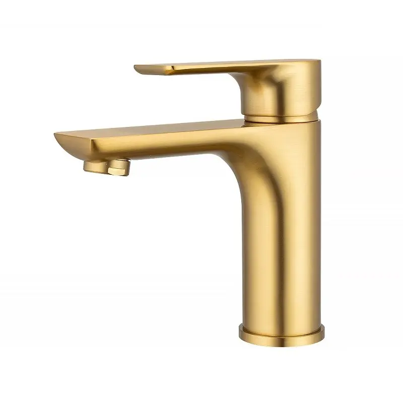 VOG - Brushed Brass Basin Mixer Short
