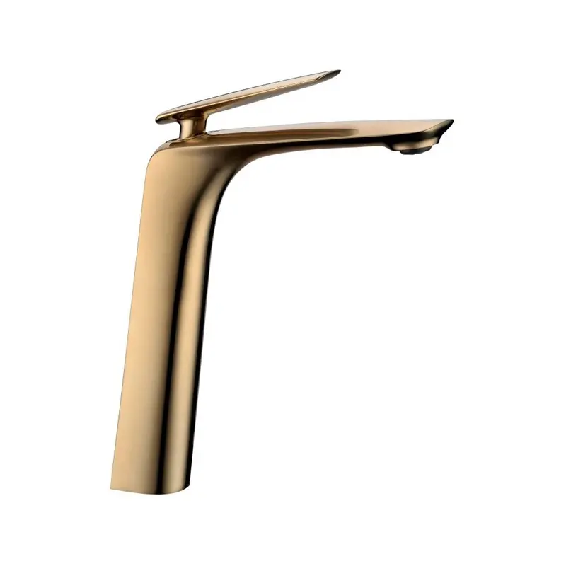 Bellino Brushed Yellow Gold Tall Basin Mixer 