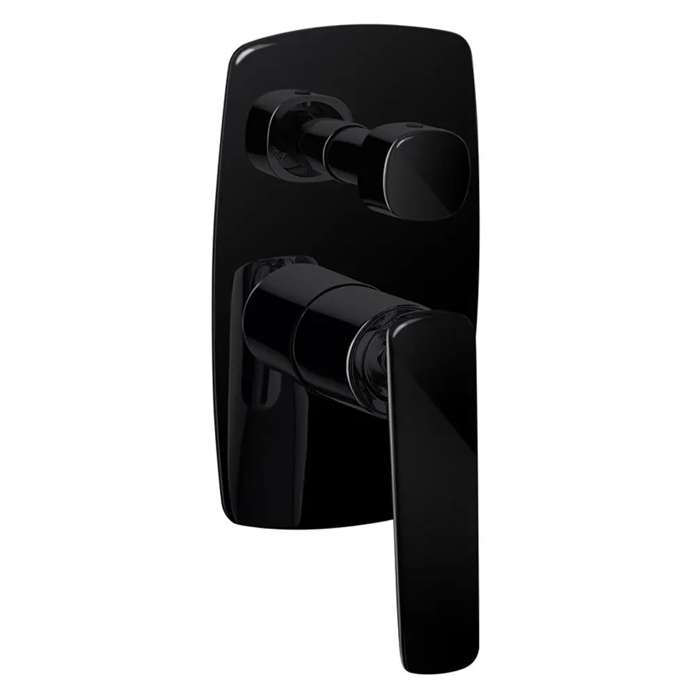Bellino High Gloss Black Wall Mixer with Diverter 