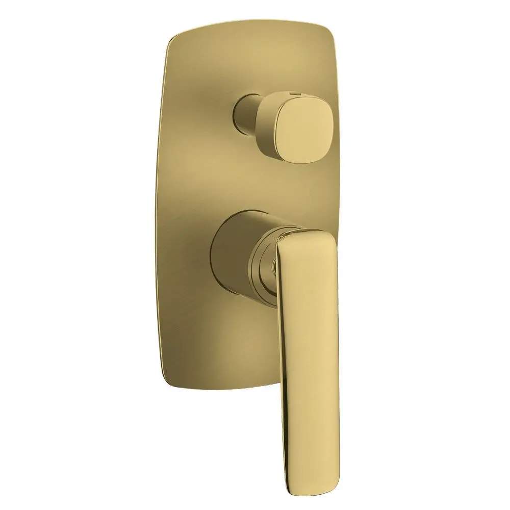 Bellino Brushed Yellow Gold Wall Mixer with Diverter 