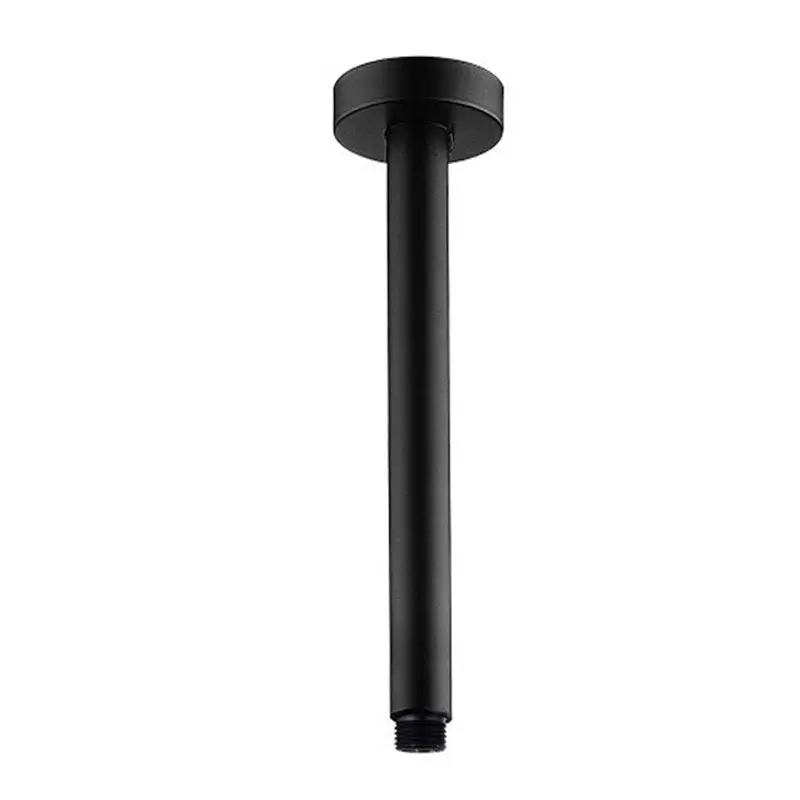Round Black Ceiling Shower Arm 200mm
