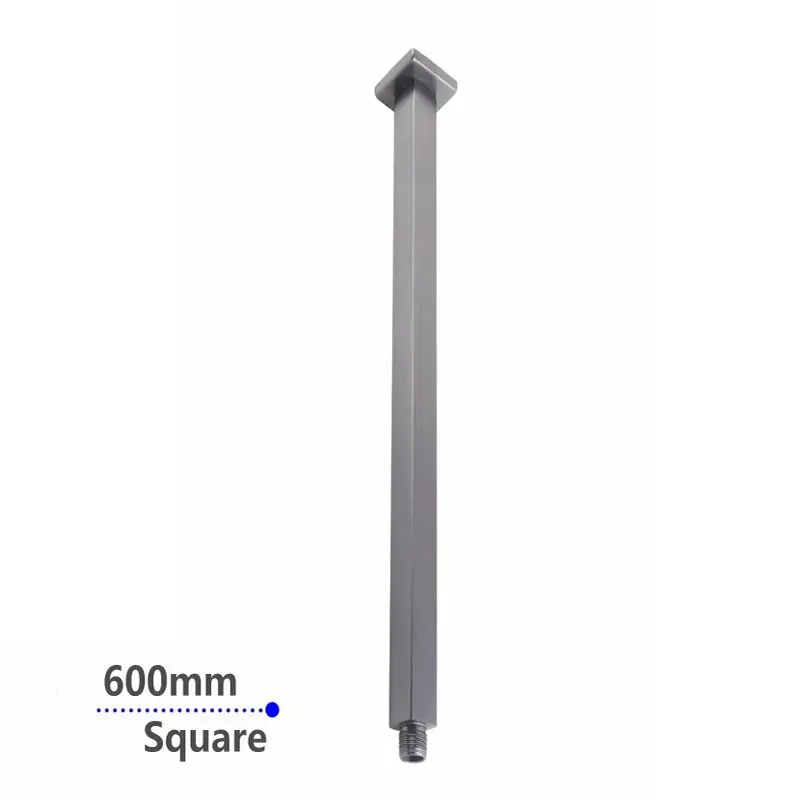 Square Gun Metal Ceiling Shower Arm 600mm
