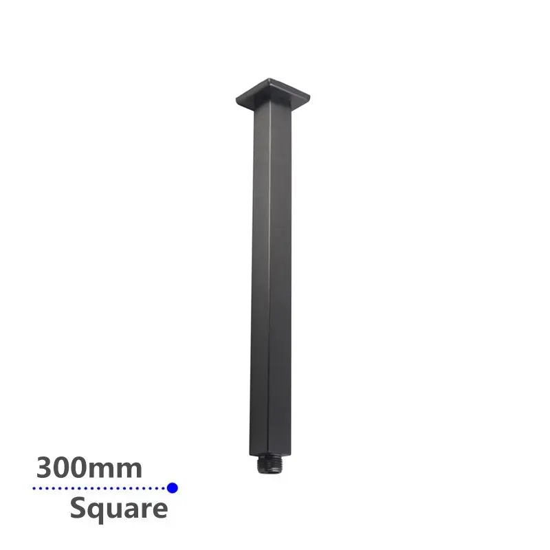 Square Gun Metal Grey Ceiling Shower Arm 300mm