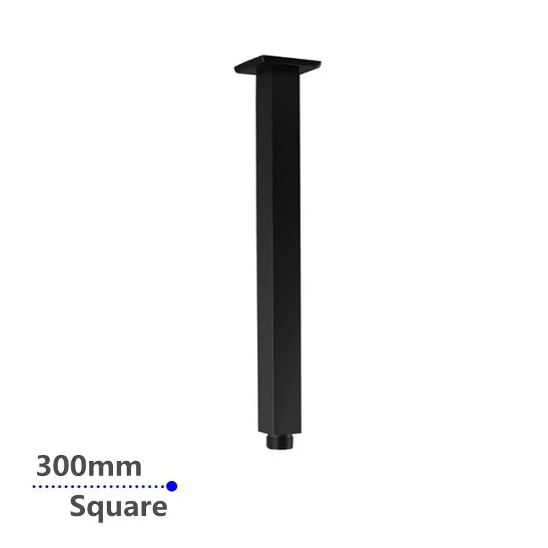 Square Black Ceiling Shower Arm 300mm