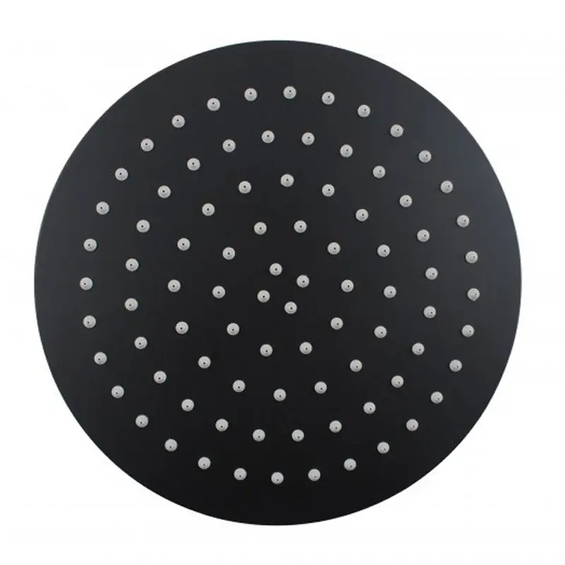 Super-slim Round Black Rainfall Shower Head 250mm