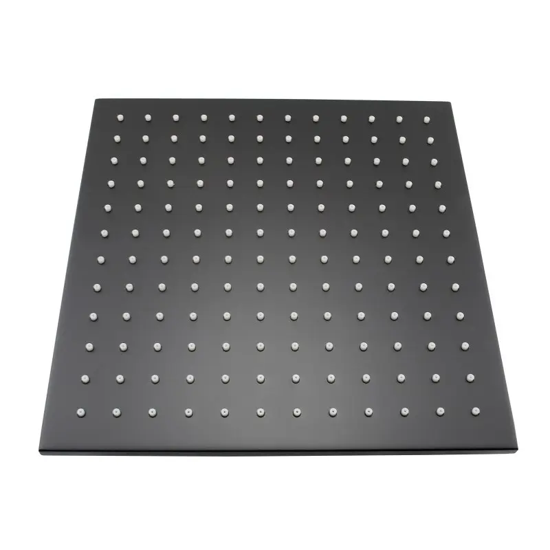 Square Black Rainfall Brass Shower Head 250mm
