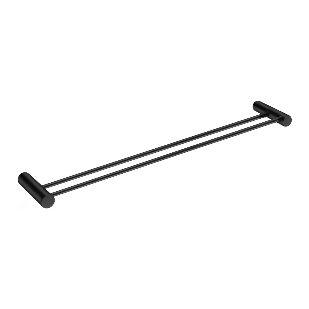 600mm Black Double Towel Rail 