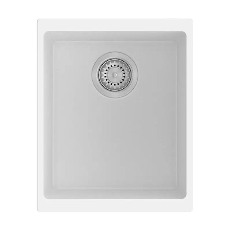 White Carysil Enigma N100N Granite Single Bowl Stone Kitchen Sink – 370x460x220mm