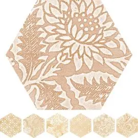 CAPUCIINO OPPORTUNITY RUST HEXAGON D FLOOR TILES 600x520mm