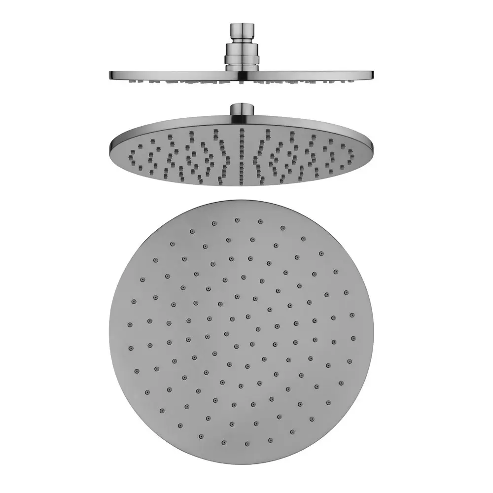 Round Brushed Nickel Shower Head – 250mm