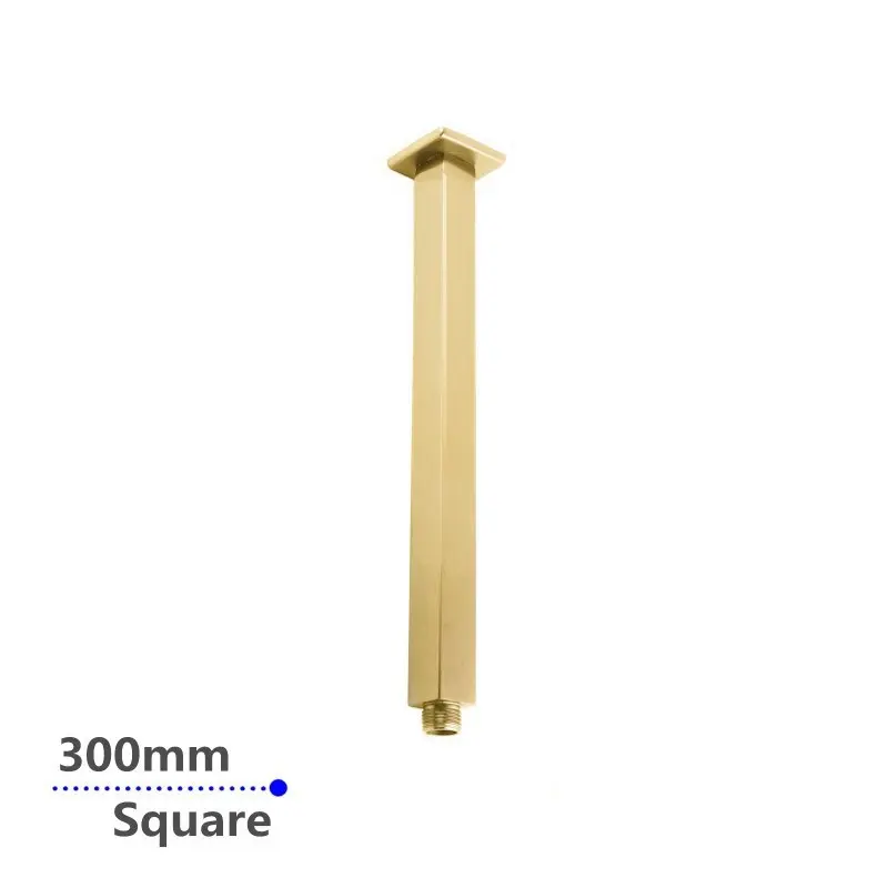 Square Brushed Brass Ceiling Shower Arm 300mm