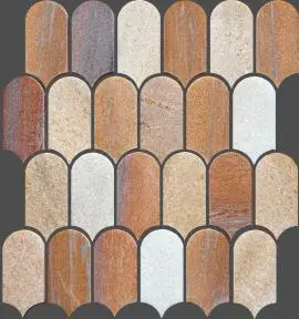 TMS ARTEMIS FEATHER HONED ROSA PORTOGALLO MOSAIC TILES 50x103mm