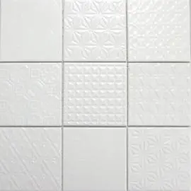 COTTO SPIRIT WHITE MOSAIC TILES 98x98mm