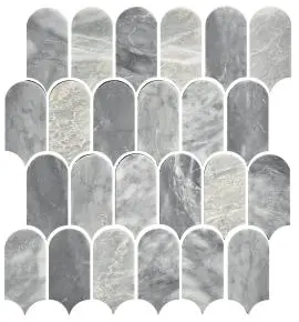 TMS ARTEMIS FEATHER HONED CARRARA GREY MOSAIC TILES 50x103mm