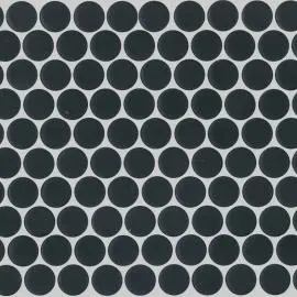 KLM ORBIT PENNY ROUND GLOSS BLACK MOSAIC TILES 20x20 mm