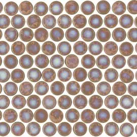 KLM ORBIT PENNY ROUND GLOSS CORAL MOSAIC TILES 20x20 mm