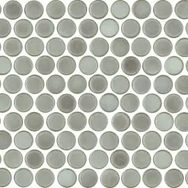 KLM ORBIT PENNY ROUND GLOSS TEA MOSAIC TILES 20x20 mm