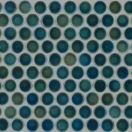 KLM ORBIT PENNY ROUND GLOSS MARINE MOSAIC TILES 20x20 mm