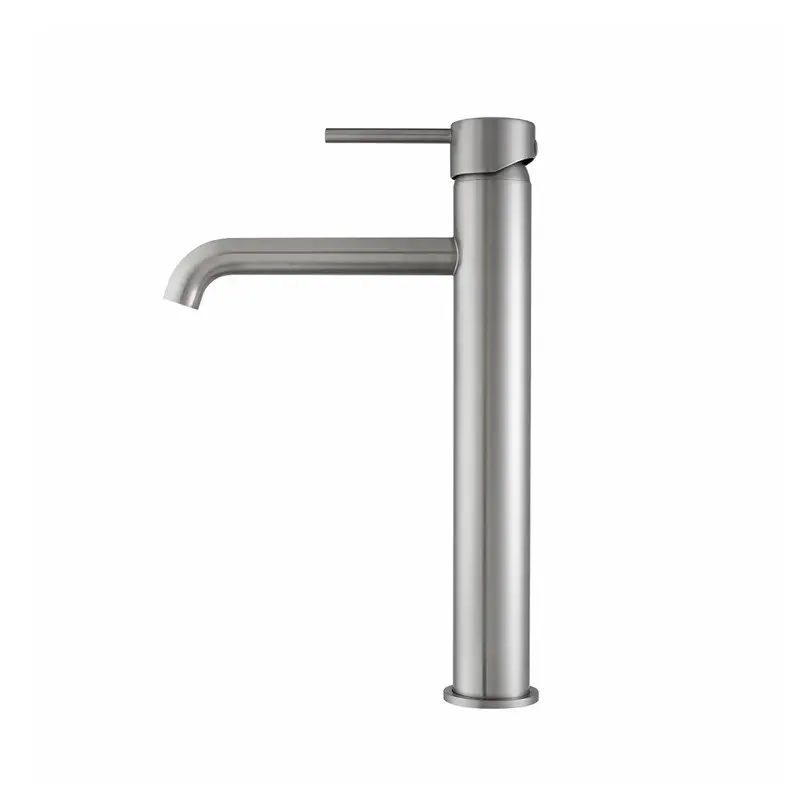 LUCID PIN - Round Brushed Nickel Tall Basin Mixer
