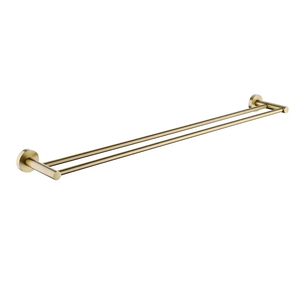 LUCID PIN - Brushed Brass Cuttable Double Towel Rail 
