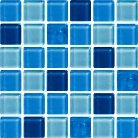 REFLECTIONS CRSTAL ROYAL BLUE GLASS MOSAIC TILES 20x20mm
