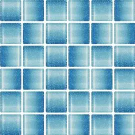 REFLECTIONS FUSION LAKE BLUE GLASS MOSAIC TILES 20x20mm