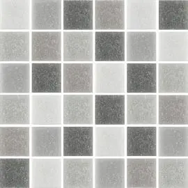 REFLECTIONS GEMSTONE SILVER GREY GLASS MOSAIC TILES 20x20mm