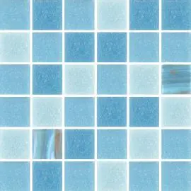 REFLECTIONS GEMSTONE SKY BLUE GLASS MOSAIC TILES 20x20mm