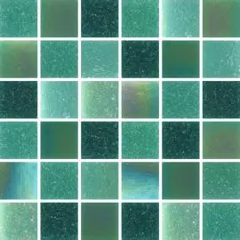 REFLECTIONS PEARL JADE GREEN GLASS MOSAIC TILES 20x20mm