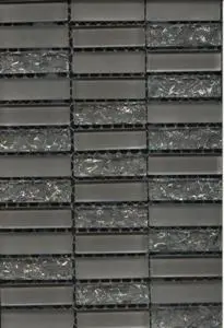 SW ARCTIC GLASS/CRACK MIX ASH MOSAIC TILES 15 x 49 x 8mm