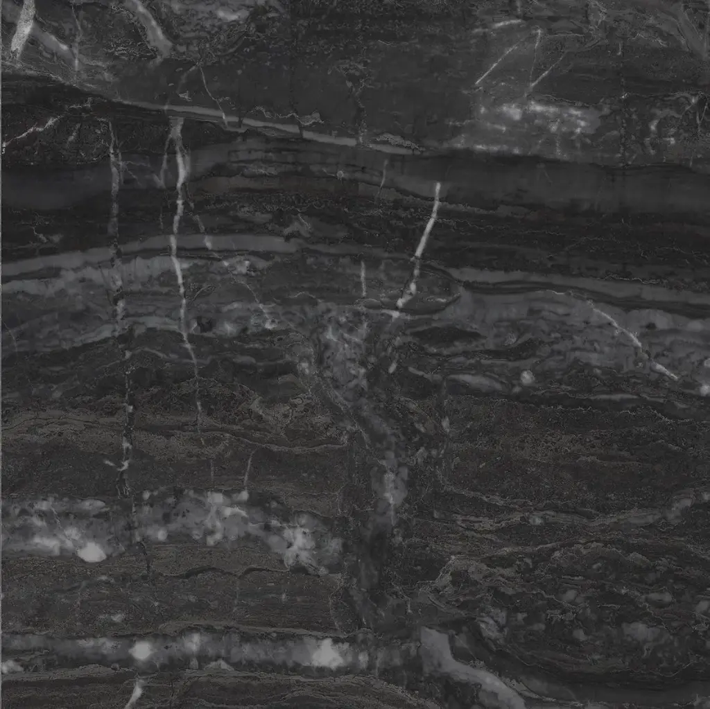 PLATINUM LILY BOLTON BLACK GLOSS FT FLOOR TILES 400x400mm